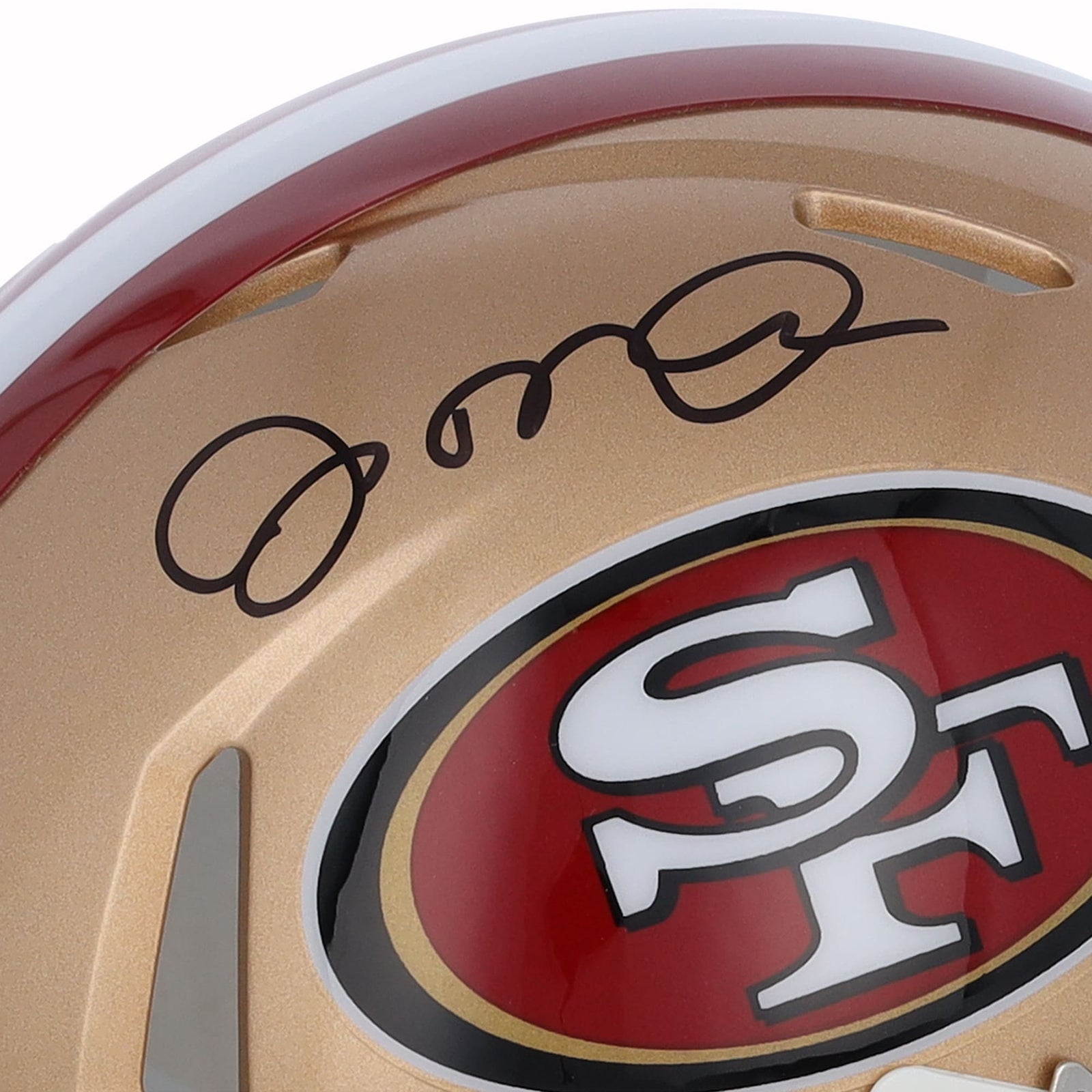 Joe Montana San Francisco 49ers Autographed Fanatics Authentic Riddell Faithful to the Bay Speed Mini Helmet - The Ballers Bank