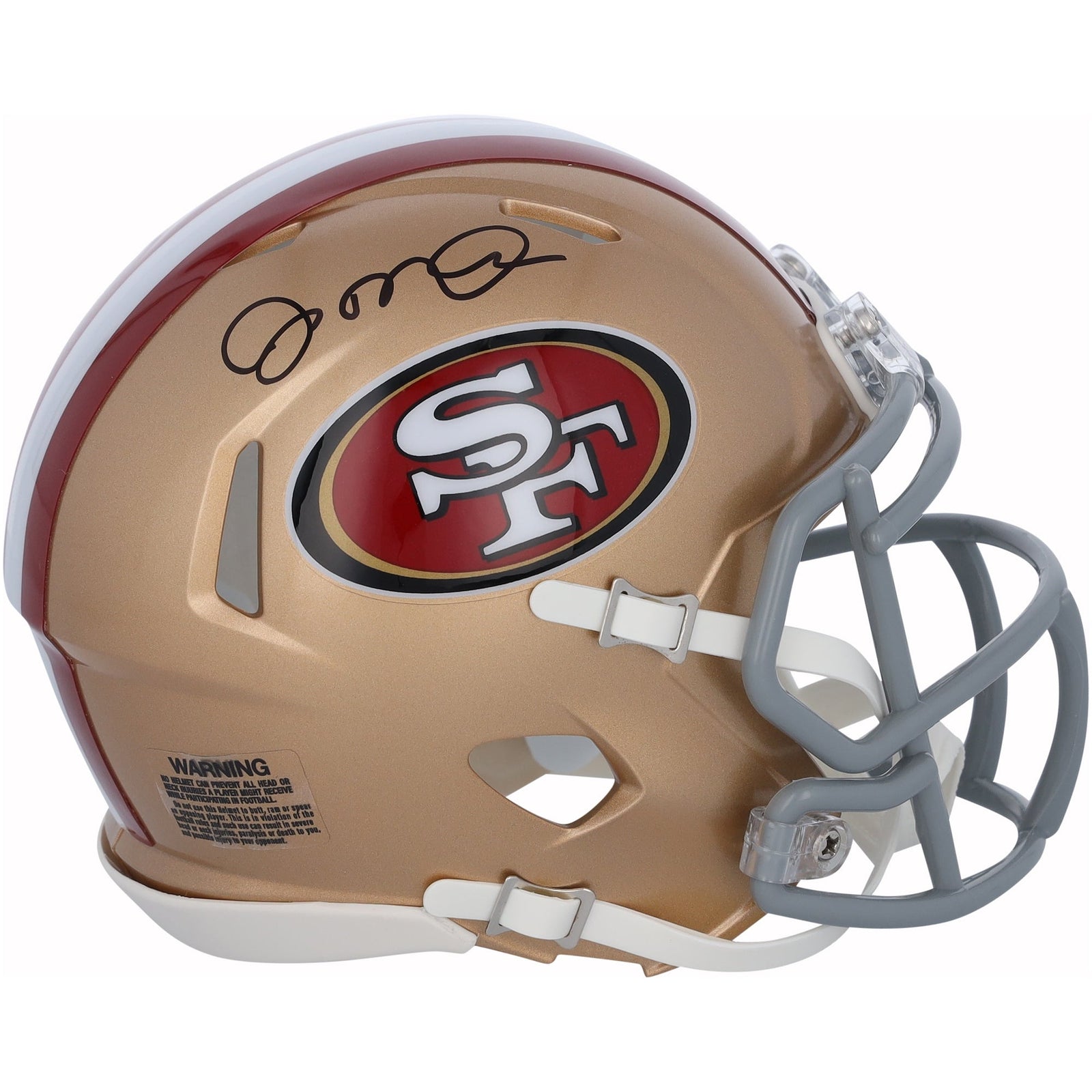 Joe Montana San Francisco 49ers Autographed Fanatics Authentic Riddell Faithful to the Bay Speed Mini Helmet - The Ballers Bank