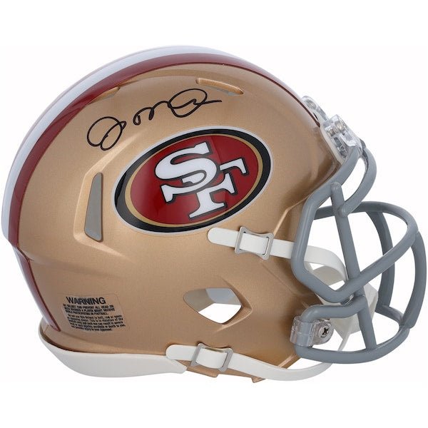 Joe Montana San Francisco 49ers Autographed Fanatics Authentic Riddell Faithful to the Bay Speed Mini Helmet - The Ballers Bank