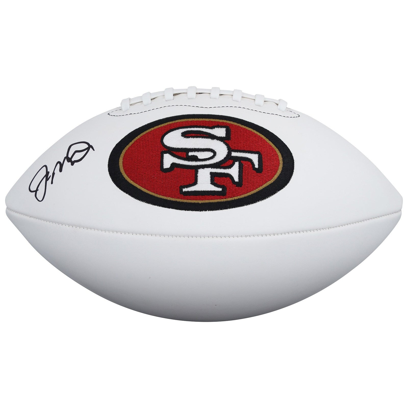 Joe Montana San Francisco 49ers Autographed Fanatics Authentic Wilson White Panel Football - The Ballers Bank