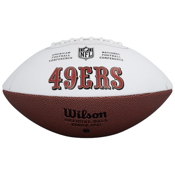 Joe Montana San Francisco 49ers Autographed Fanatics Authentic Wilson White Panel Football - The Ballers Bank