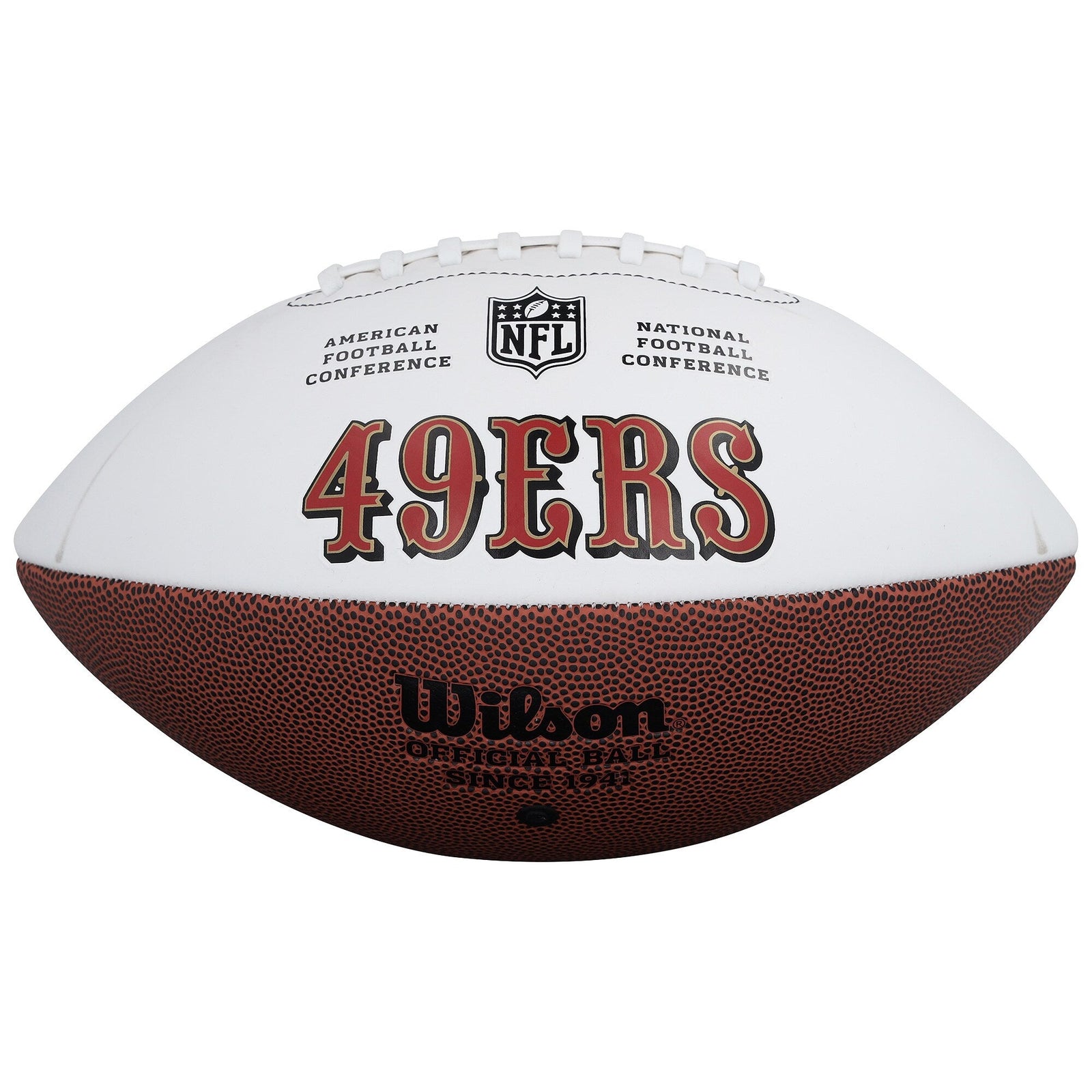 Joe Montana San Francisco 49ers Autographed Fanatics Authentic Wilson White Panel Football - The Ballers Bank