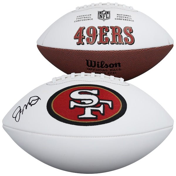 Joe Montana San Francisco 49ers Autographed Fanatics Authentic Wilson White Panel Football - The Ballers Bank