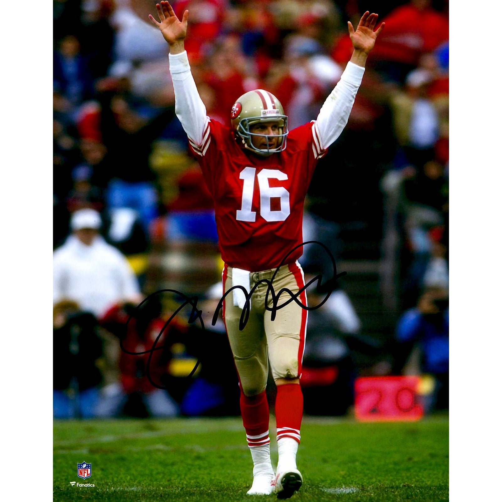 Joe Montana San Francisco 49ers Fanatics Authentic Autographed 8" x 10" Hands Up Photograph - The Ballers Bank
