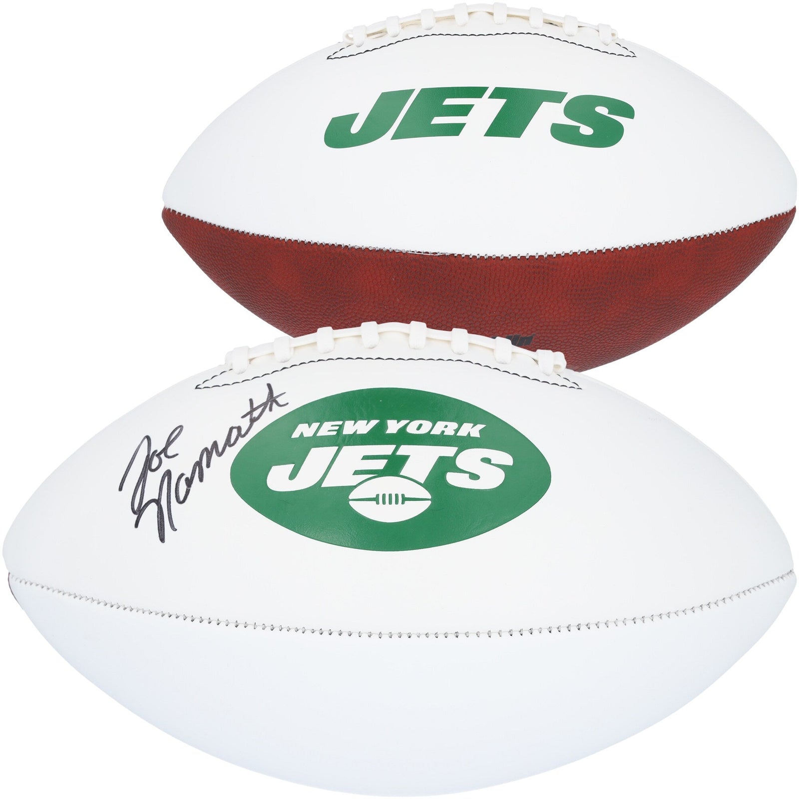 Joe Namath New York Jets Autographed Fanatics Authentic Franklin White Panel Football - The Ballers Bank