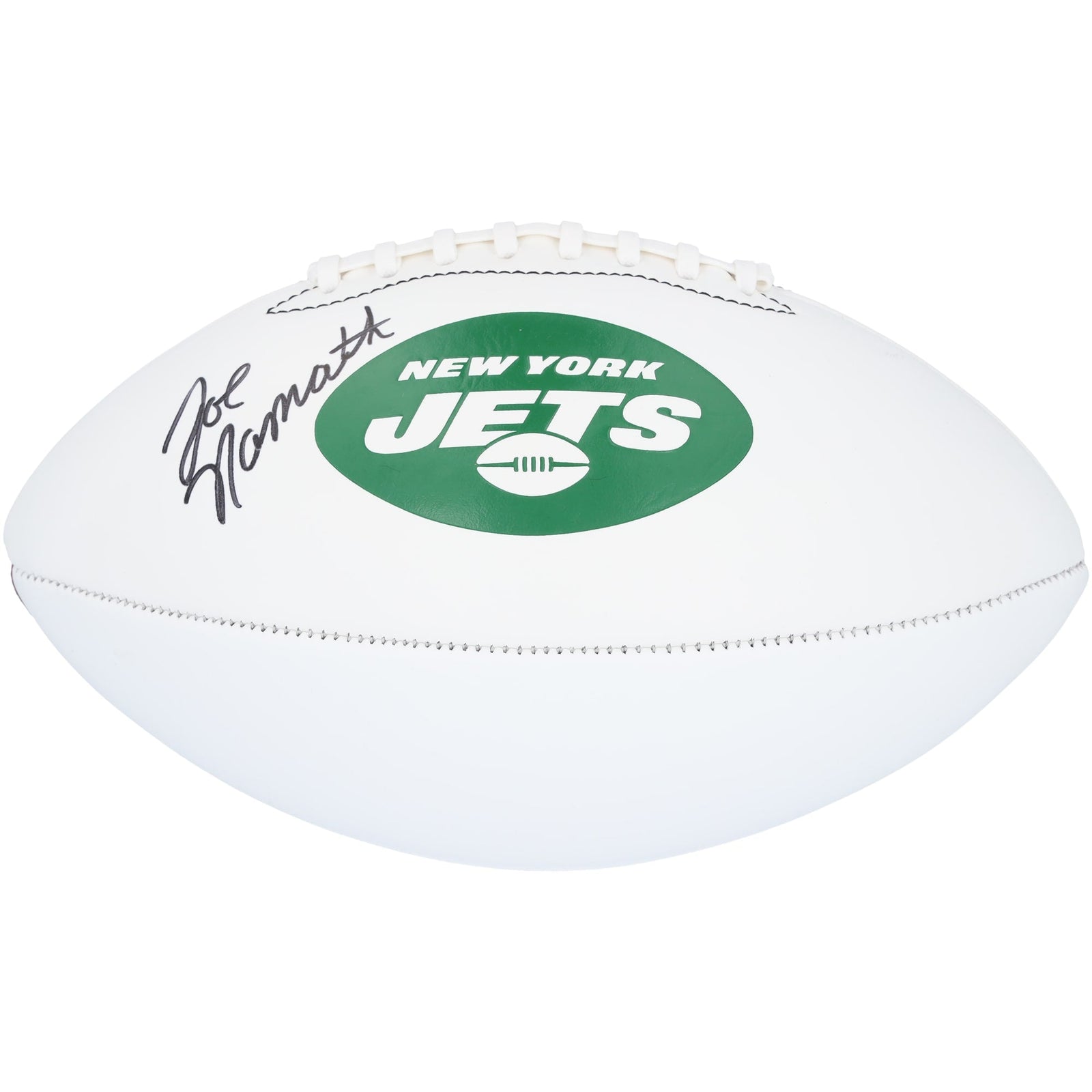 Joe Namath New York Jets Autographed Fanatics Authentic Franklin White Panel Football - The Ballers Bank