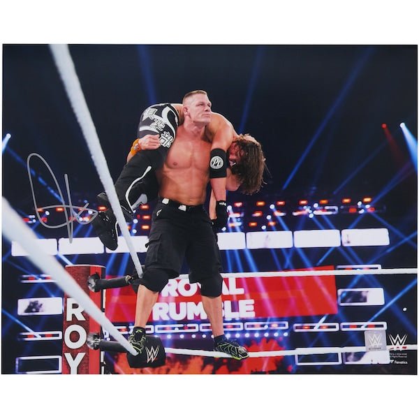 John Cena WWE Autographed Fanatics Authentic 16" x 20" Top Rope Attitude Adjustment Photograph - The Ballers Bank