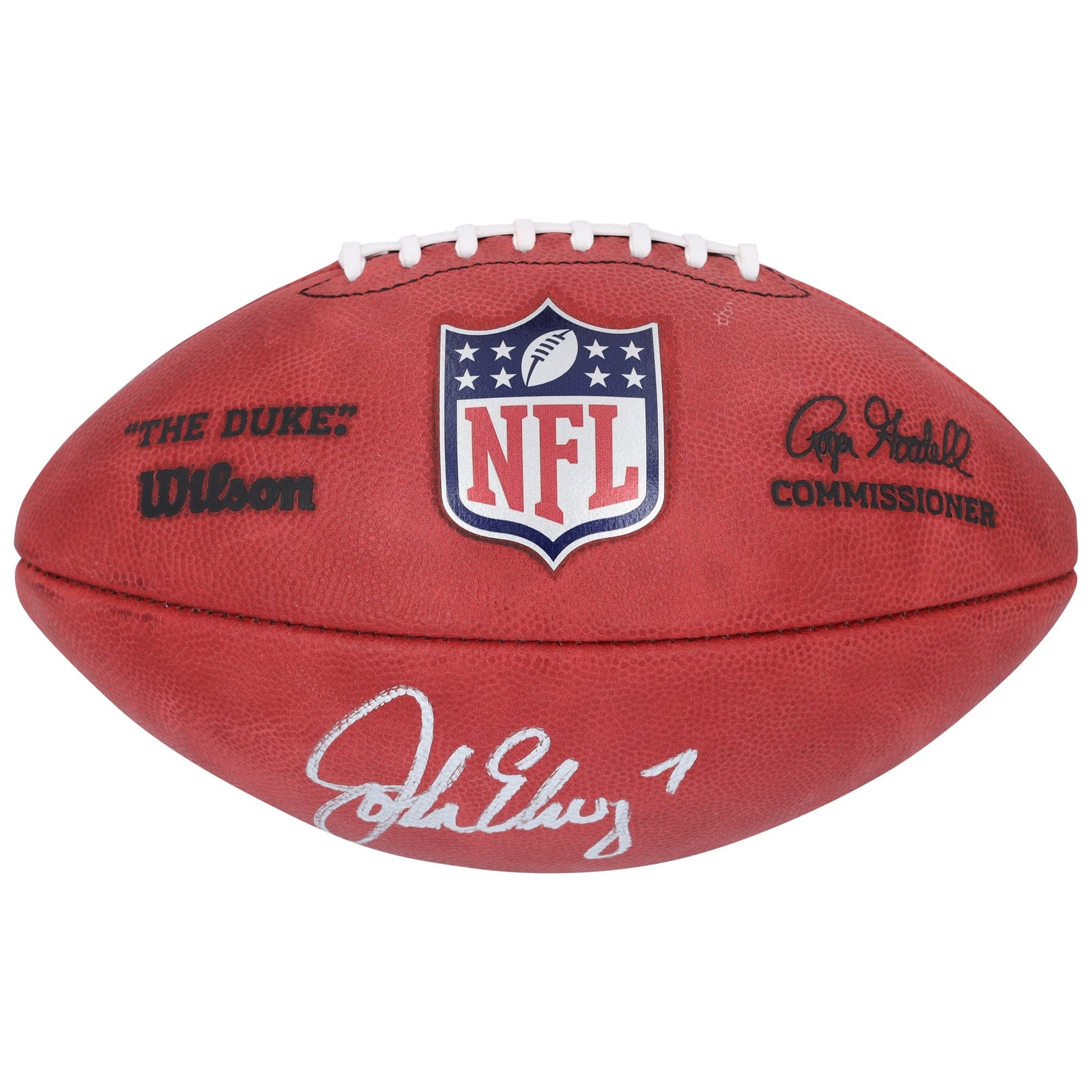 John Elway Denver Broncos Autographed Fanatics Authentic Wilson Duke Full Color Football - The Ballers Bank