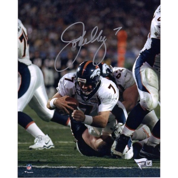 John Elway Denver Broncos Fanatics Authentic Autographed 8" x 10" White Diving Photograph - The Ballers Bank