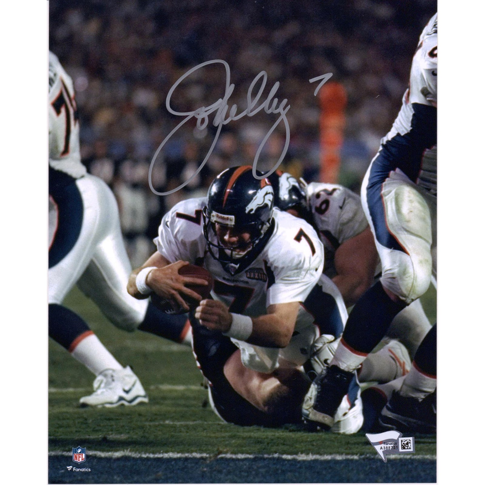 John Elway Denver Broncos Fanatics Authentic Autographed 8" x 10" White Diving Photograph - The Ballers Bank