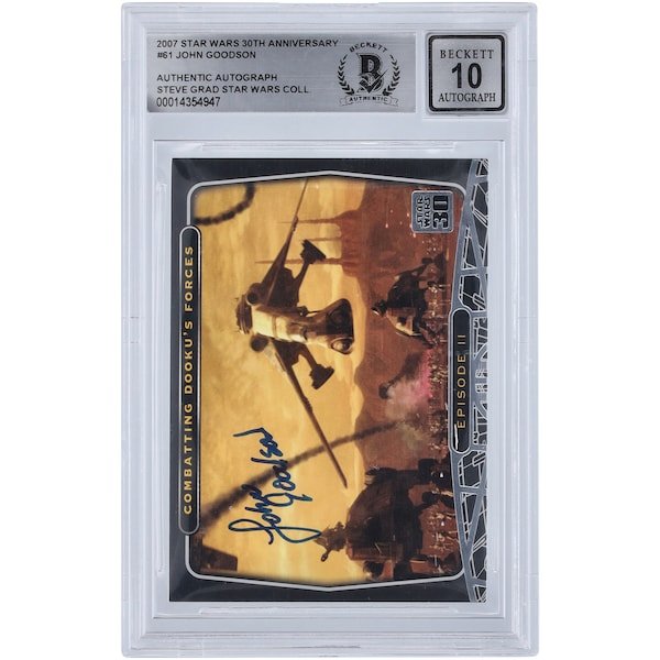 John Goodson Star Wars Autographed 2007 Topps 30th Anniversary 61 BGS Authenticated 10 Card - The Ballers Bank