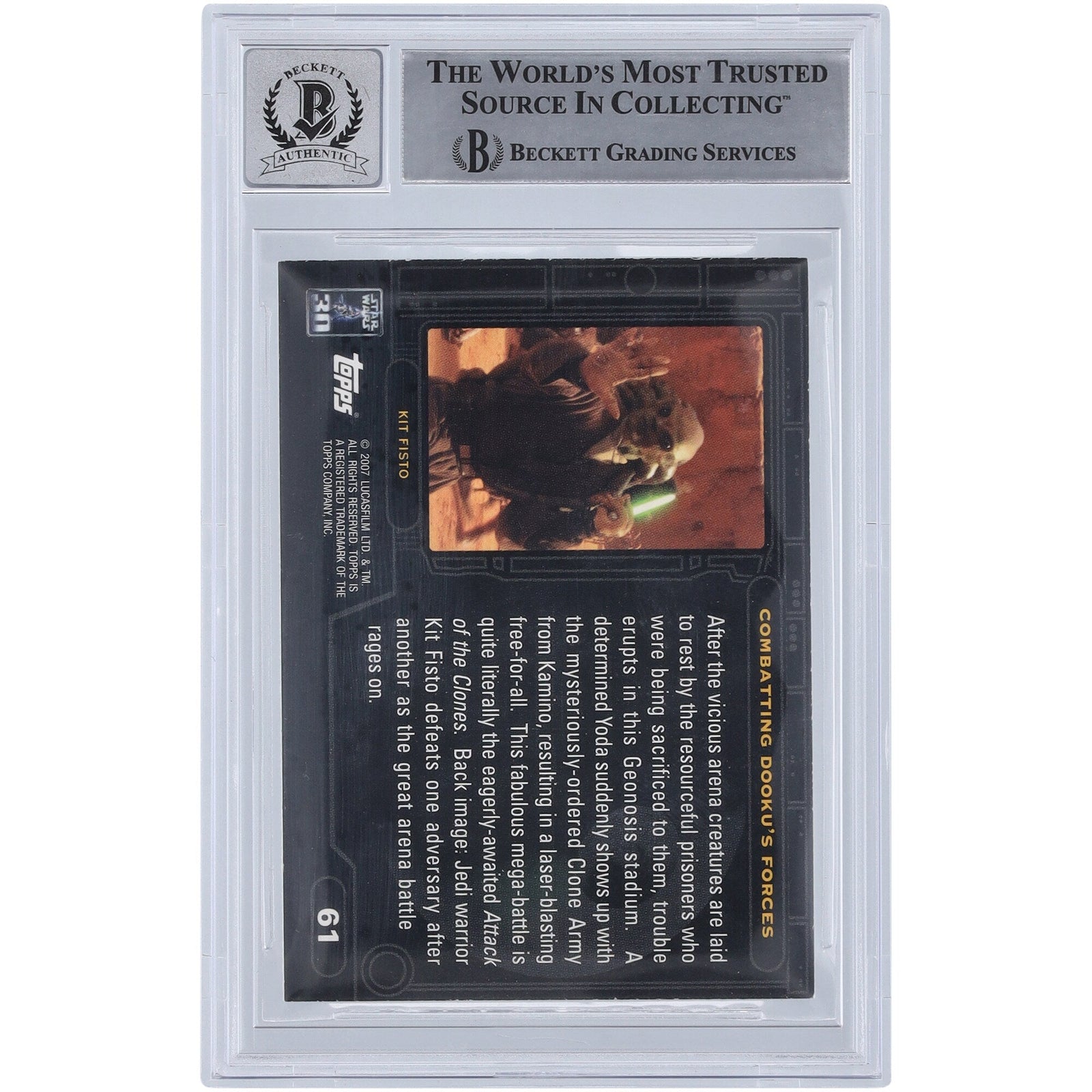 John Goodson Star Wars Autographed 2007 Topps 30th Anniversary 61 BGS Authenticated 10 Card - The Ballers Bank