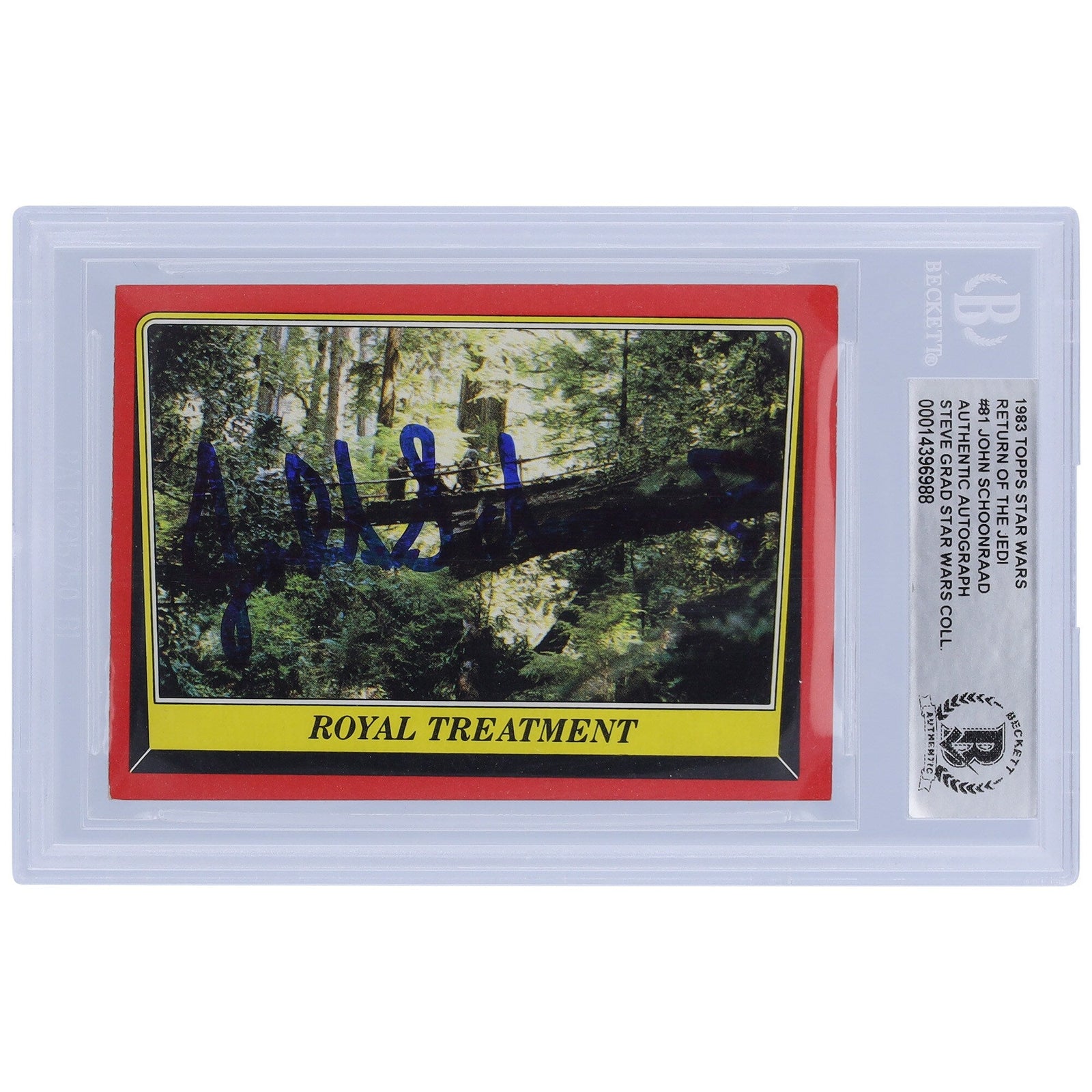 John Schoonraad Star Wars Autographed 1983 Topps Return of the Jedi 81 BGS Authenticated Card - The Ballers Bank