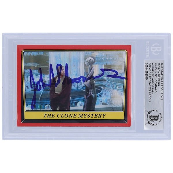 John Schoonraad Star Wars Autographed 2016 Topps Rogue One Mission Briefing 5 BGS Authenticated Card - The Ballers Bank
