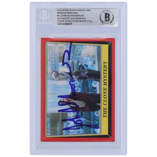 John Schoonraad Star Wars Autographed 2016 Topps Rogue One Mission Briefing 5 BGS Authenticated Card - The Ballers Bank