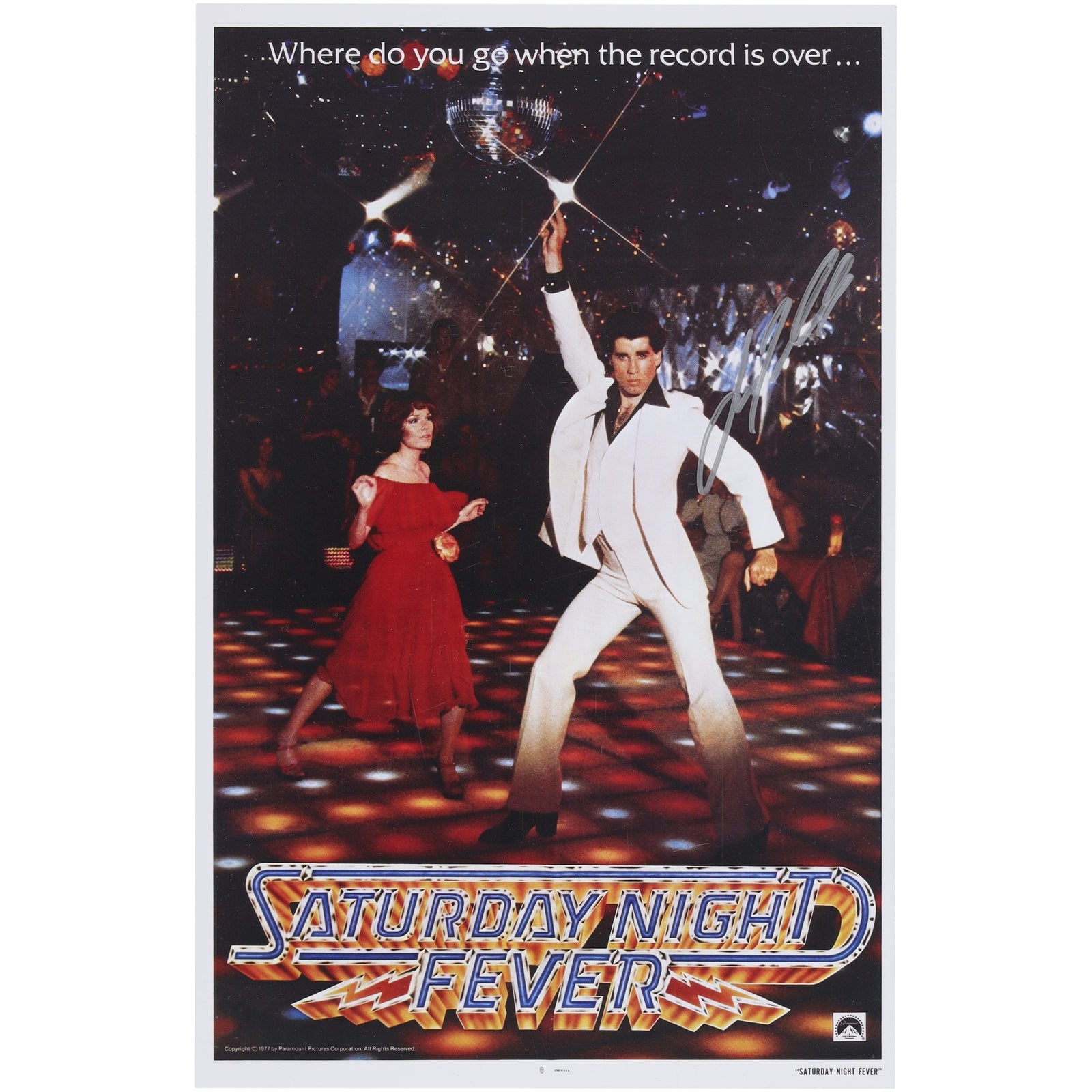John Travolta Saturday Night Fever Autographed Fanatics Authentic 11" x 17" Movie Poster - The Ballers Bank