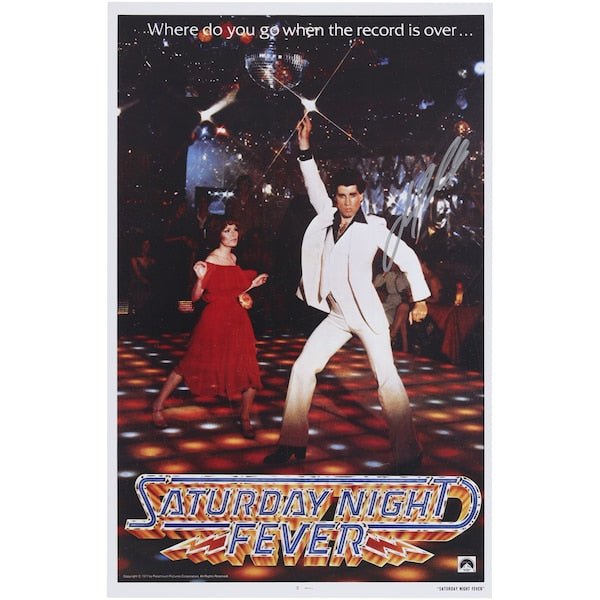 John Travolta Saturday Night Fever Autographed Fanatics Authentic 11" x 17" Movie Poster - The Ballers Bank