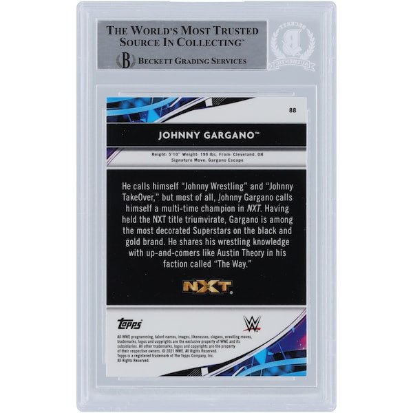 Johnny Gargano WWE Autographed 2021 Topps Finest 88 Beckett Fanatics Witnessed Authenticated Card - The Ballers Bank
