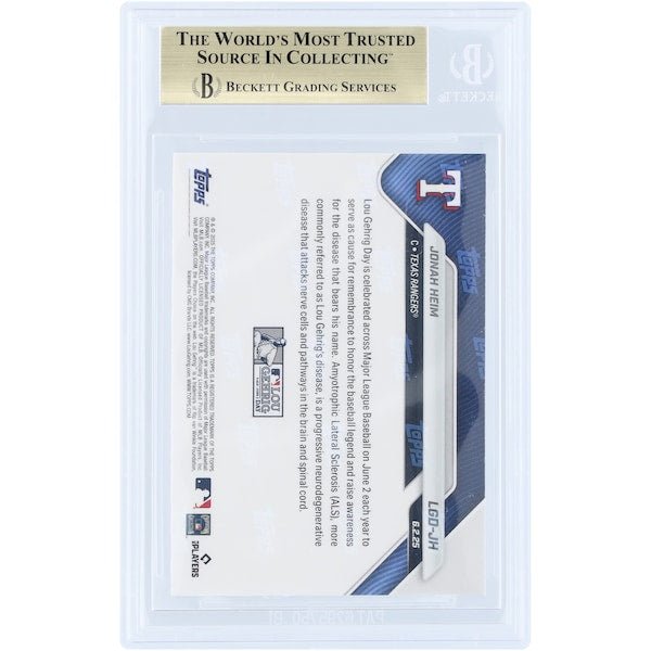 Jonah Heim Texas Rangers 2025 Topps Now Lou Gehrig Day LGD - JH BGS Authenticated 9.5 Card - The Ballers Bank