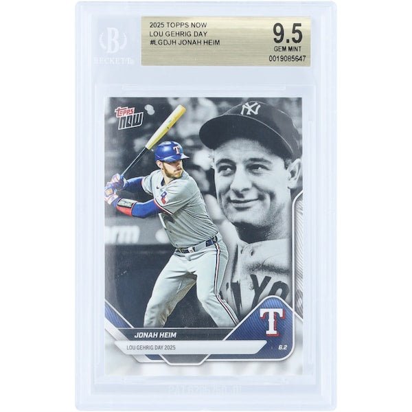 Jonah Heim Texas Rangers 2025 Topps Now Lou Gehrig Day LGD - JH BGS Authenticated 9.5 Card - The Ballers Bank
