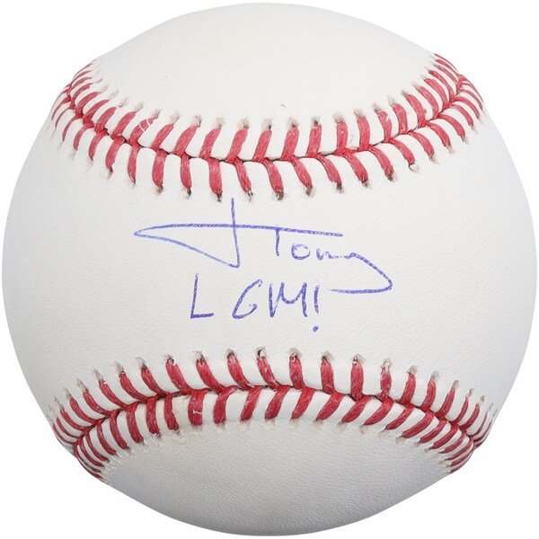Jonah Tong New York Mets Autographed Fanatics Authentic Baseball with "LGM!" Inscription - The Ballers Bank