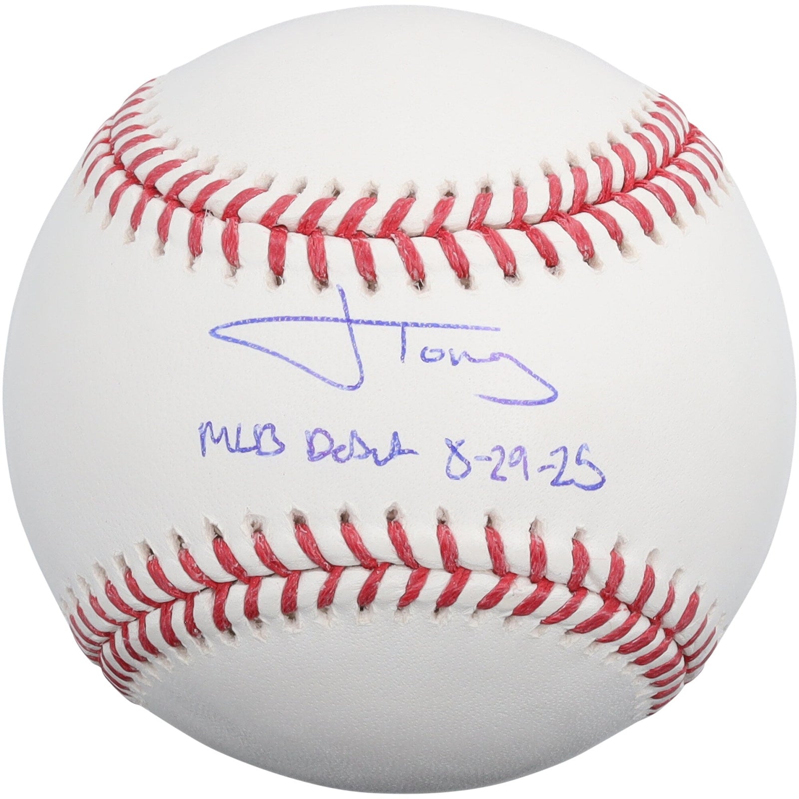 Jonah Tong New York Mets Autographed Fanatics Authentic Baseball with "MLB Debut 8 - 29 - 25" Inscription - The Ballers Bank