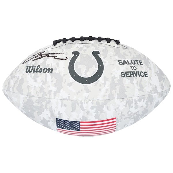 Jonathan Taylor Indianapolis Colts Autographed Fanatics Authentic Wilson 2024 Salute To Service Football - The Ballers Bank