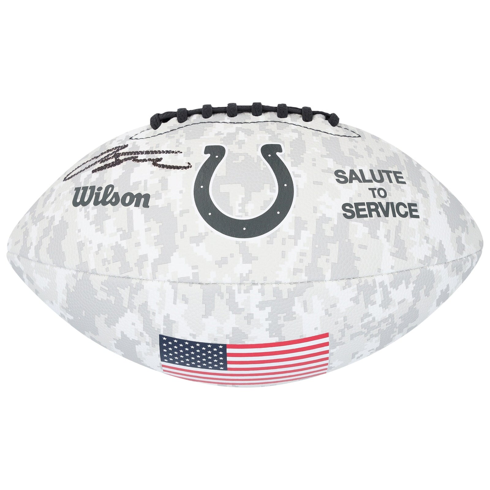 Jonathan Taylor Indianapolis Colts Autographed Fanatics Authentic Wilson 2024 Salute To Service Football - The Ballers Bank