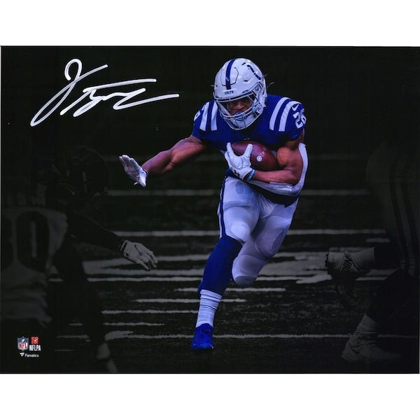 Jonathan Taylor Indianapolis Colts Fanatics Authentic Autographed 11" x 14" Stiff Arm Spotlight Photograph - The Ballers Bank