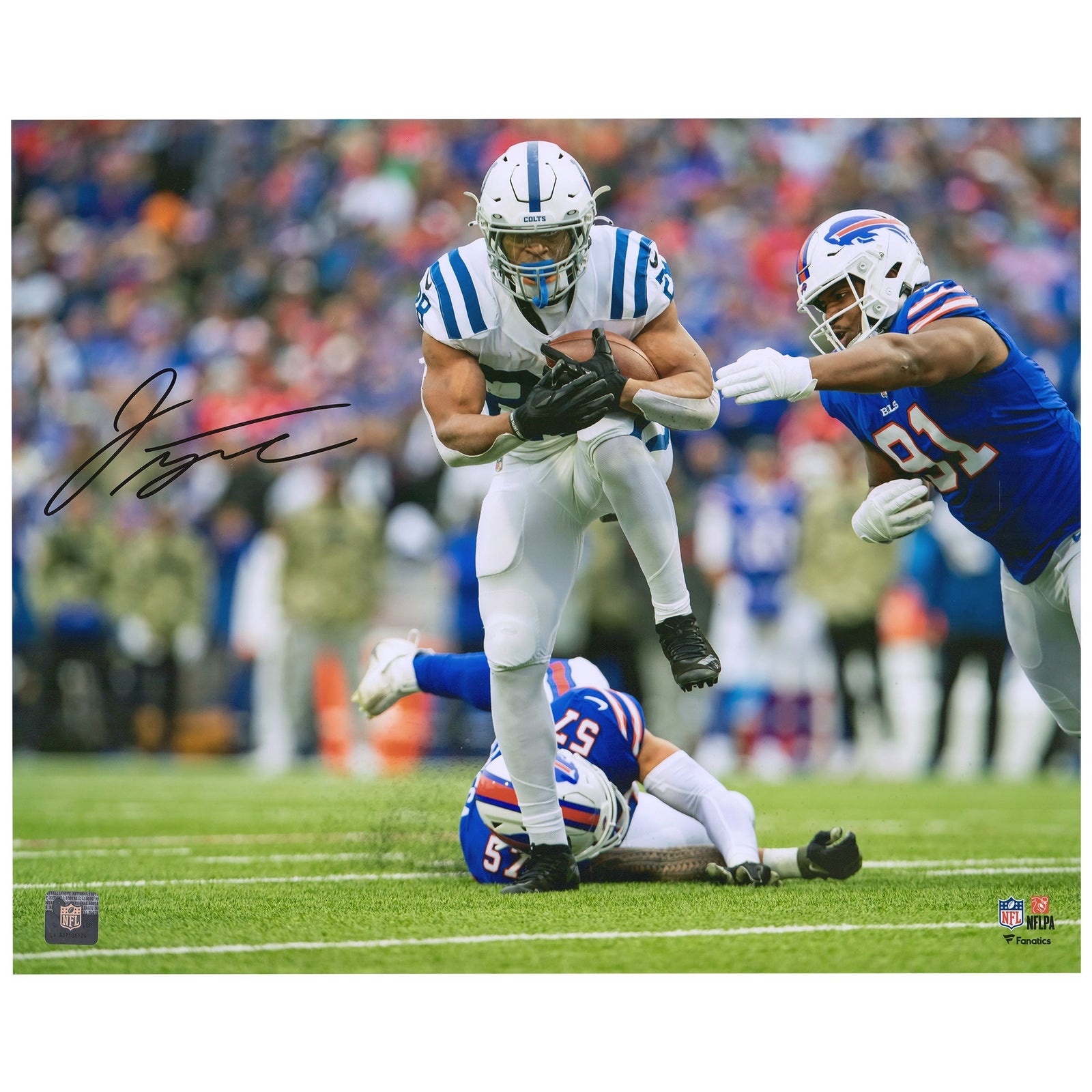 Jonathan Taylor Indianapolis Colts Fanatics Authentic Autographed 16" x 20" 5 TDs vs. Buffalo Photograph - The Ballers Bank