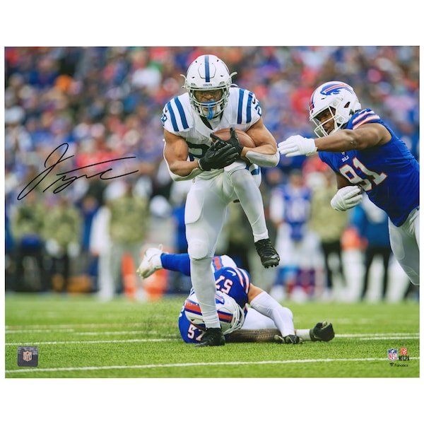 Jonathan Taylor Indianapolis Colts Fanatics Authentic Autographed 16" x 20" 5 TDs vs. Buffalo Photograph - The Ballers Bank