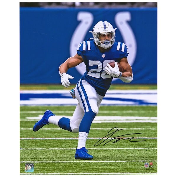 Jonathan Taylor Indianapolis Colts Fanatics Authentic Autographed 16" x 20" Royal Jersey Running Photograph - The Ballers Bank