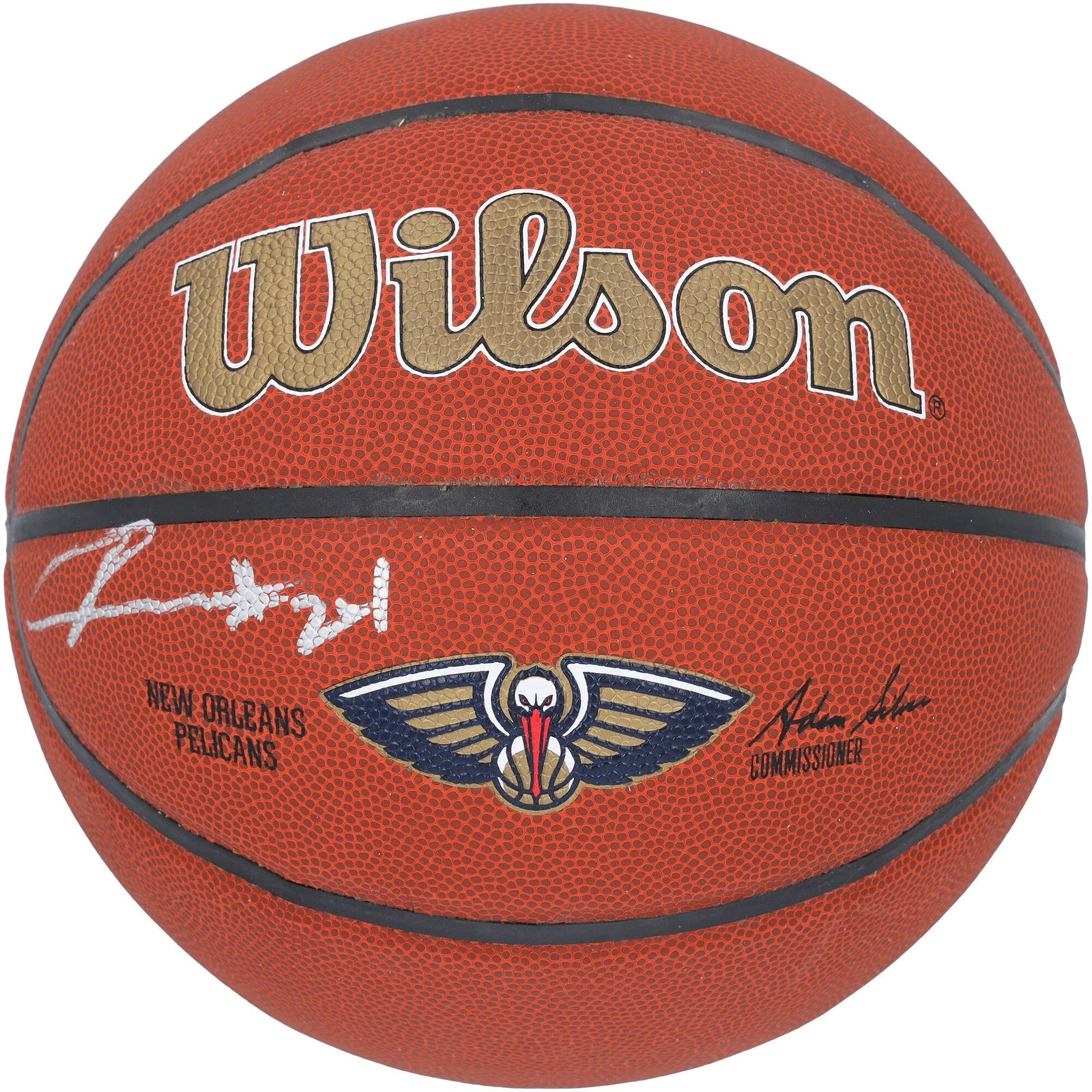 Jordan Hawkins New Orleans Pelicans Autographed Fanatics Authentic Wilson Team Logo Basketball - The Ballers Bank