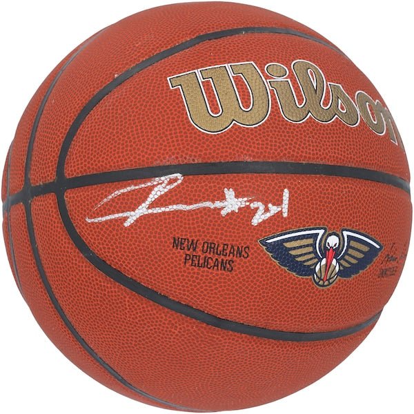 Jordan Hawkins New Orleans Pelicans Autographed Fanatics Authentic Wilson Team Logo Basketball - The Ballers Bank