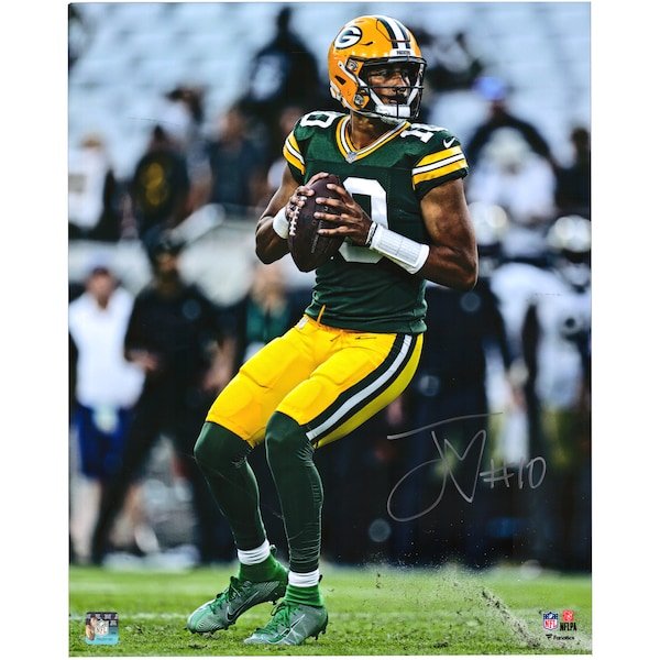 Jordan Love Green Bay Packers Fanatics Authentic Autographed 16'' x 20'' Vertical Dropback Photograph - The Ballers Bank