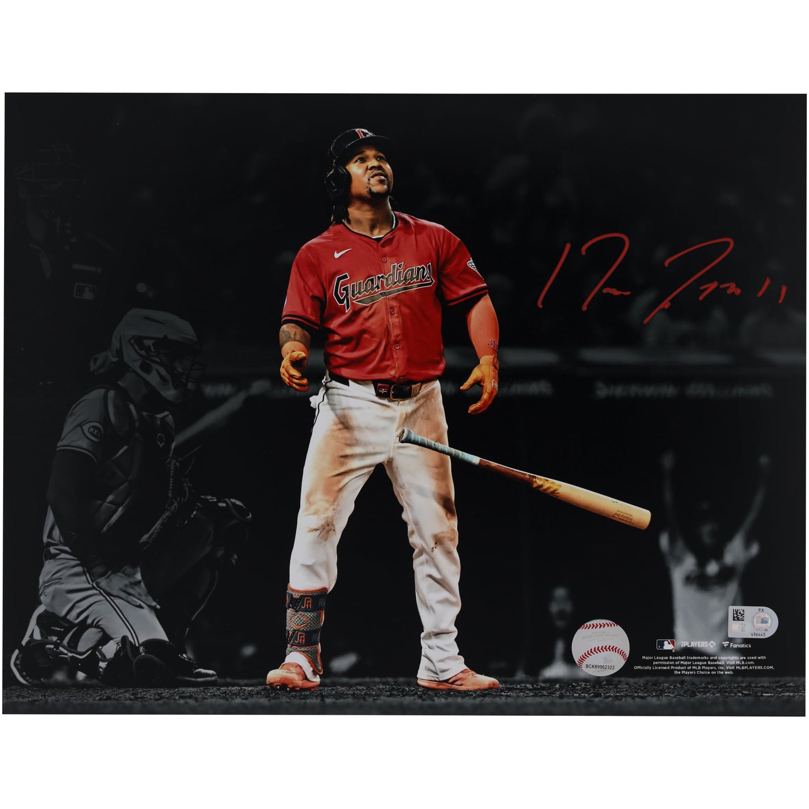 Jose Ramirez Cleveland Guardians Autographed Fanatics Authentic 11" x 14" Home Run Spotlight Photograph - The Ballers Bank