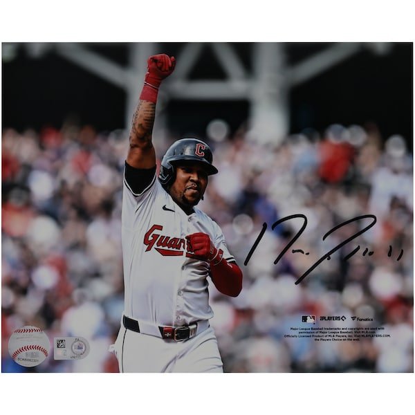 Jose Ramirez Cleveland Guardians Autographed Fanatics Authentic 8" x 10" Celebration Photograph - The Ballers Bank