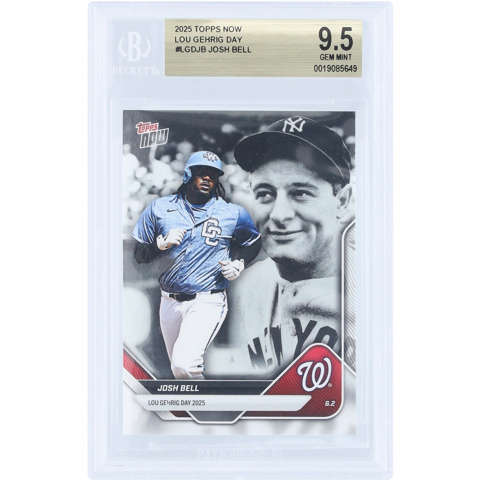Josh Bell Washington Nationals 2025 Topps Now Lou Gehrig Day LGD - JB BGS Authenticated 9.5 Card - The Ballers Bank