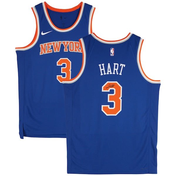 Josh Hart New York Knicks Autographed Fanatics Authentic Blue Nike 2022 - 23 Icon Edition Swingman Jersey - The Ballers Bank