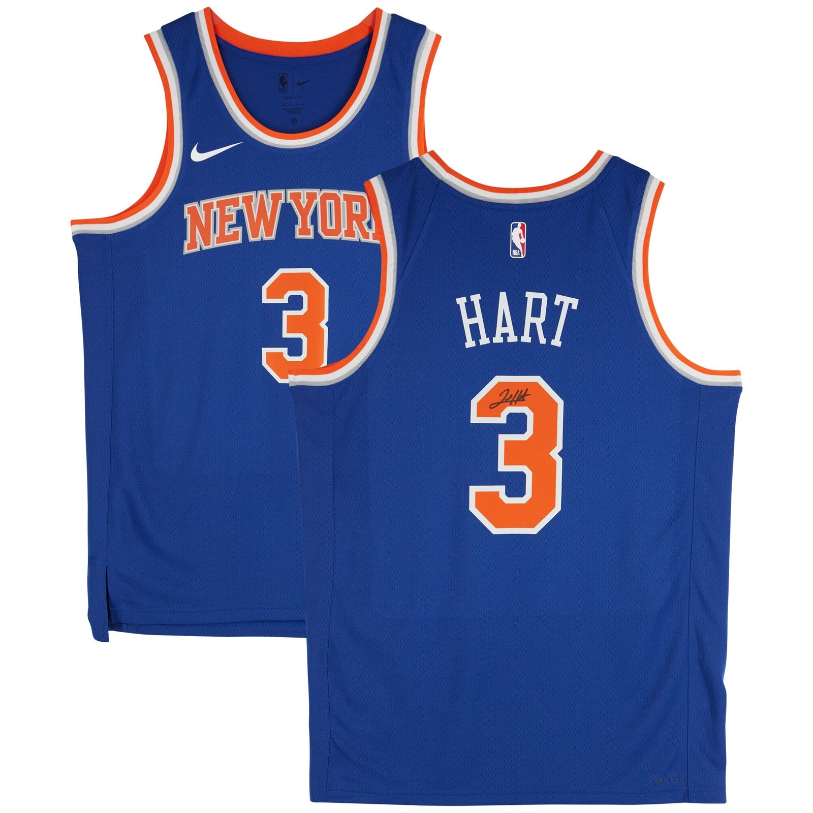 Josh Hart New York Knicks Autographed Fanatics Authentic Blue Nike 2022 - 23 Icon Edition Swingman Jersey - The Ballers Bank