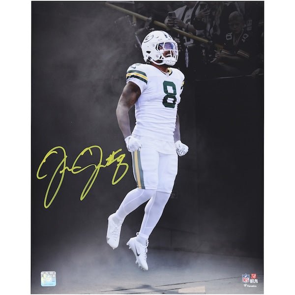 Josh Jacobs Green Bay Packers Autographed Fanatics Authentic 16" x 20" Smoke Entrance Spotlight Photograph - The Ballers Bank