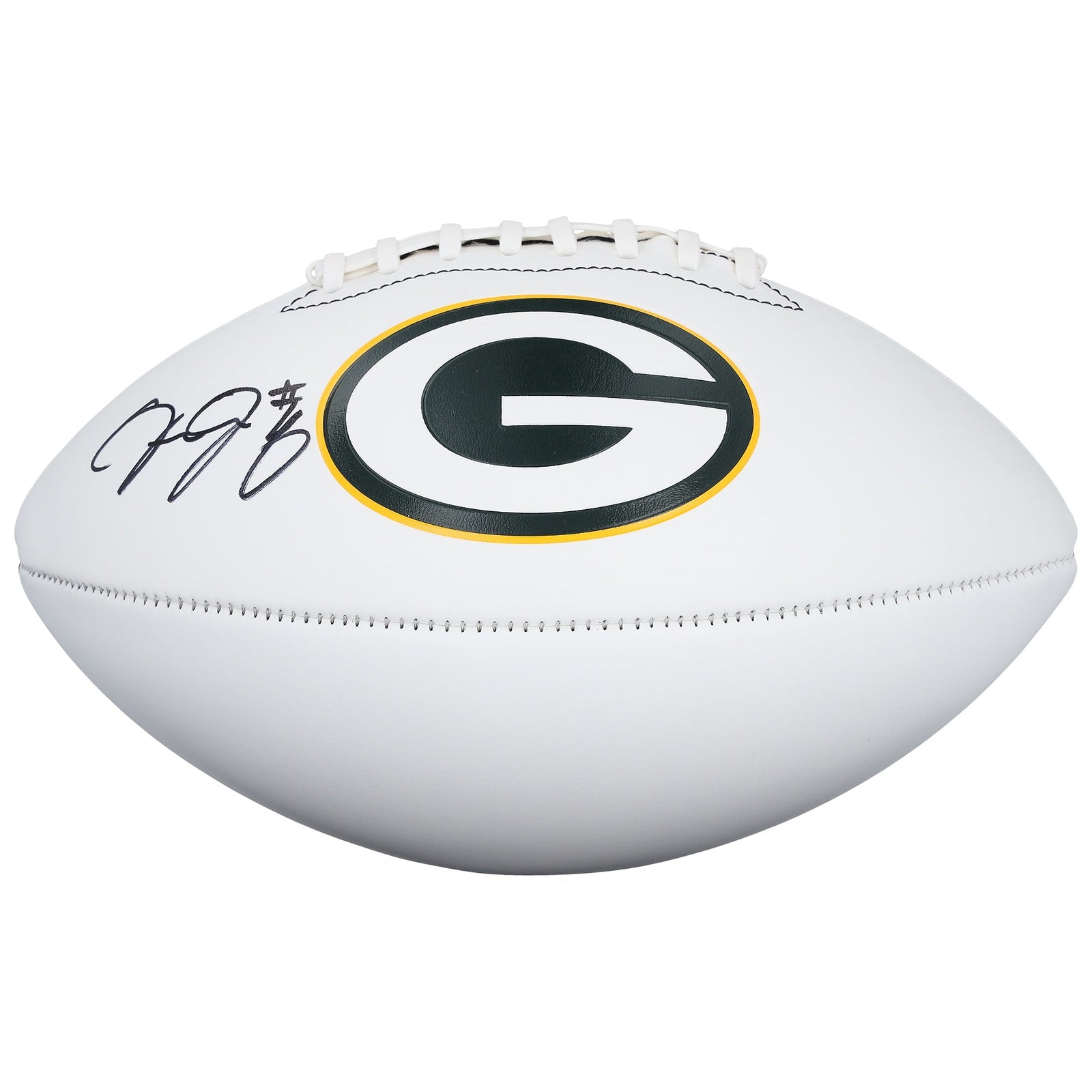 Josh Jacobs Green Bay Packers Autographed Fanatics Authentic Franklin White Panel Football - The Ballers Bank
