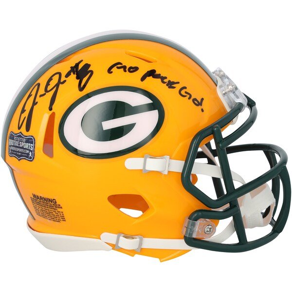 Josh Jacobs Green Bay Packers Autographed Fanatics Authentic Riddell Speed Mini Helmet with "Go Pack Go!" Inscription - The Ballers Bank