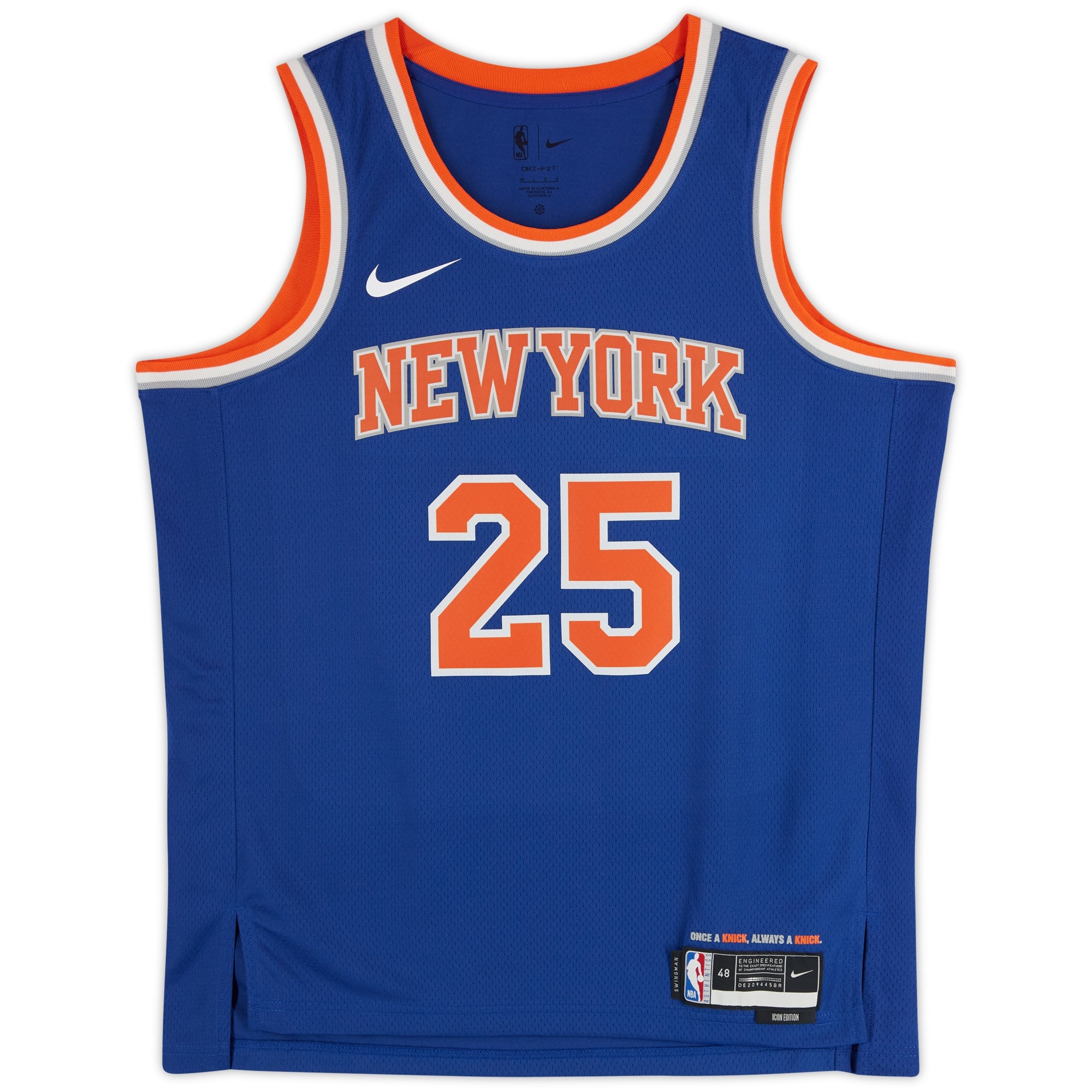 Mikal Bridges New York Knicks Autographed Fanatics Authentic Nike Blue Icon Edition Swingman Jersey