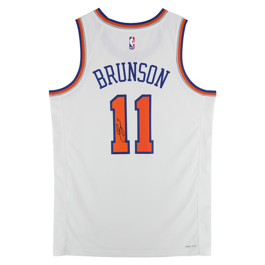 Jalen Brunson New York Knicks Autographed Fanatics Authentic White Nike Association Edition Swingman Jersey