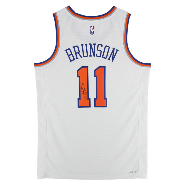 Jalen Brunson New York Knicks Autographed Fanatics Authentic White Nike Association Edition Swingman Jersey
