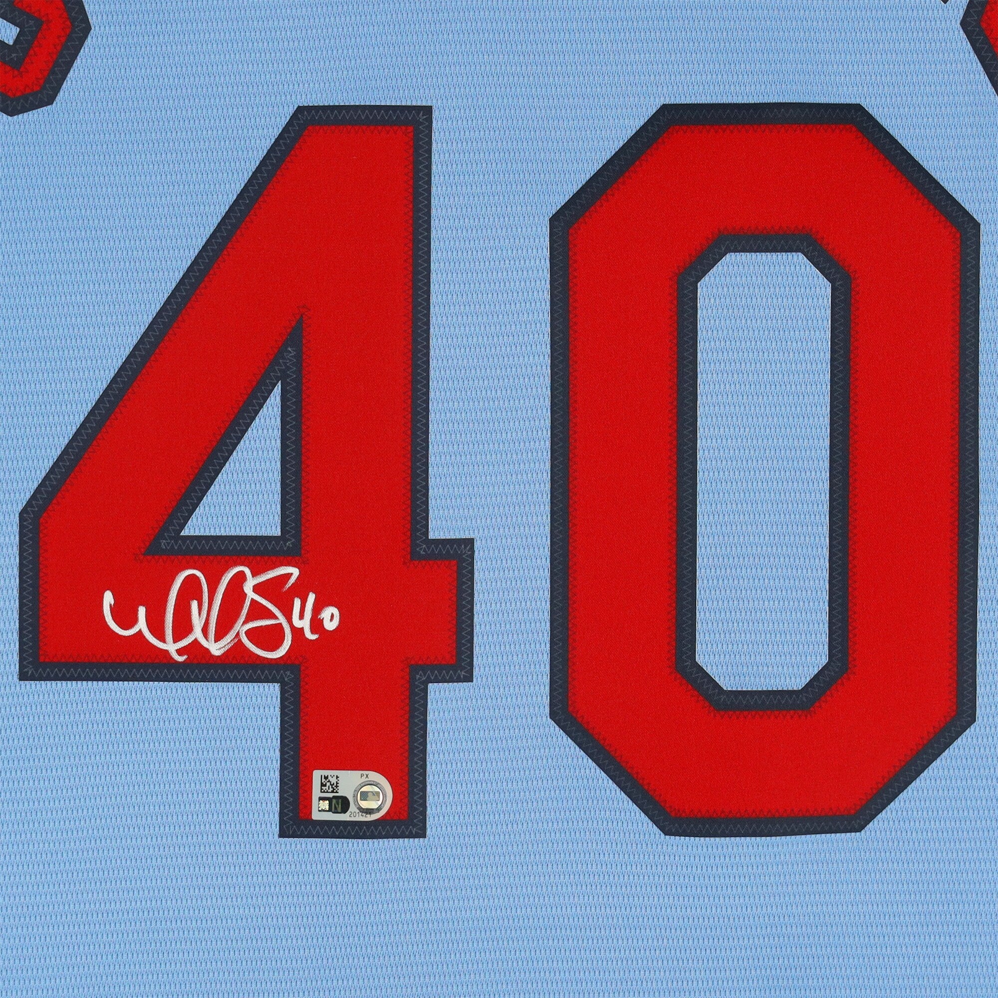 Willson Contreras St. Louis Cardinals Autographed Fanatics Authentic Light Blue Nike Cooperstown Replica Jersey