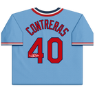 Willson Contreras St. Louis Cardinals Autographed Fanatics Authentic Light Blue Nike Cooperstown Replica Jersey