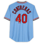 Willson Contreras St. Louis Cardinals Autographed Fanatics Authentic Light Blue Nike Cooperstown Replica Jersey