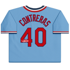 Willson Contreras St. Louis Cardinals Autographed Fanatics Authentic Light Blue Nike Cooperstown Replica Jersey